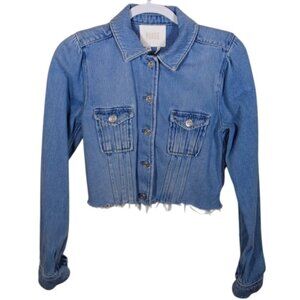 Paige Cropped Pacey Denim Jacket  XS